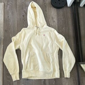 Champion Hoodie Cream Light Yellow Women Size M
